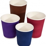 Coloured ripple coffee cups