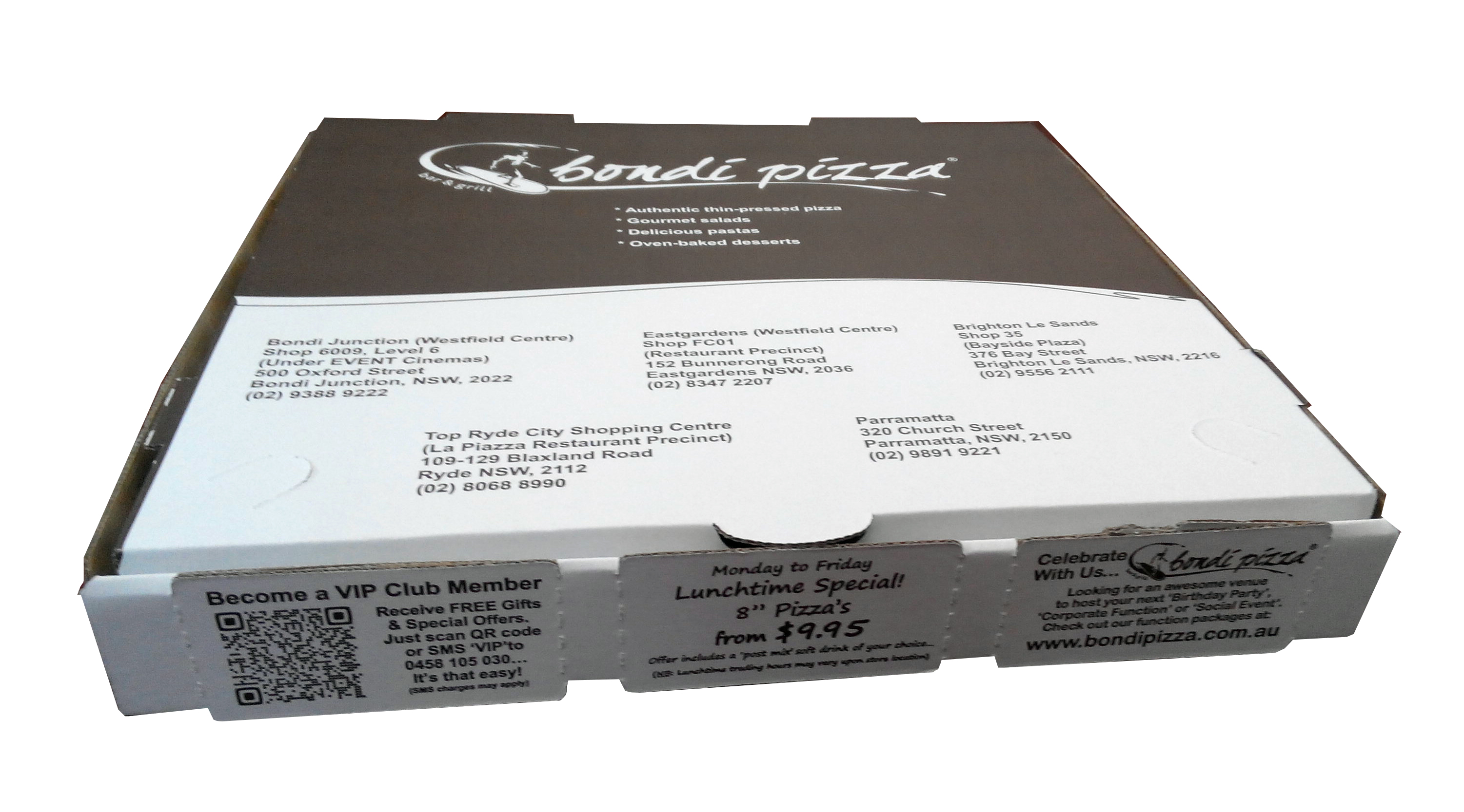 Bondi Pizza 13 inch pizza box