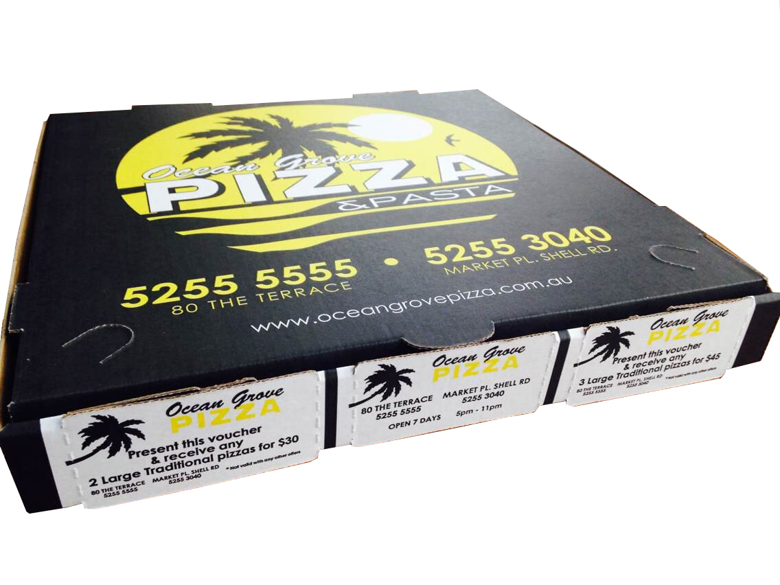 Ocean Grove Pizza 13 inch pizza box